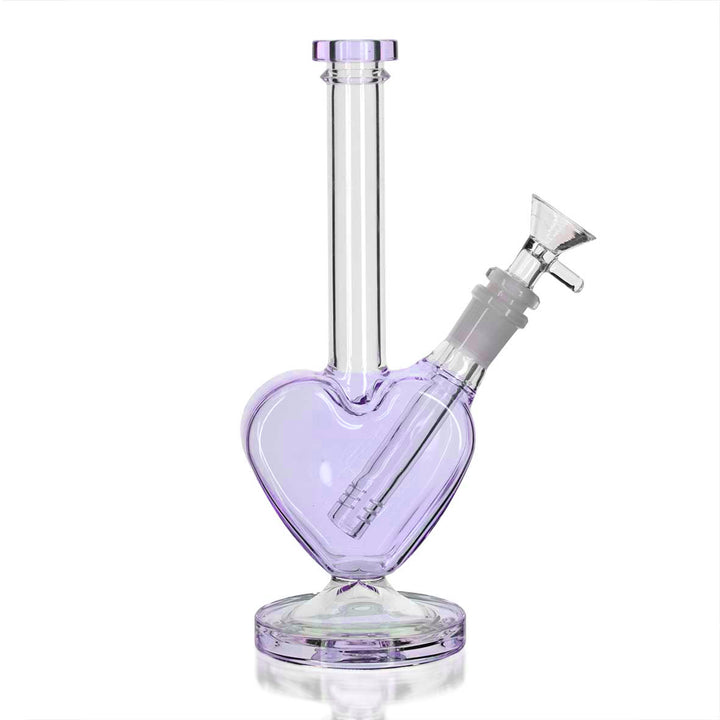 Love heart 23cm Glass Bong - Purple