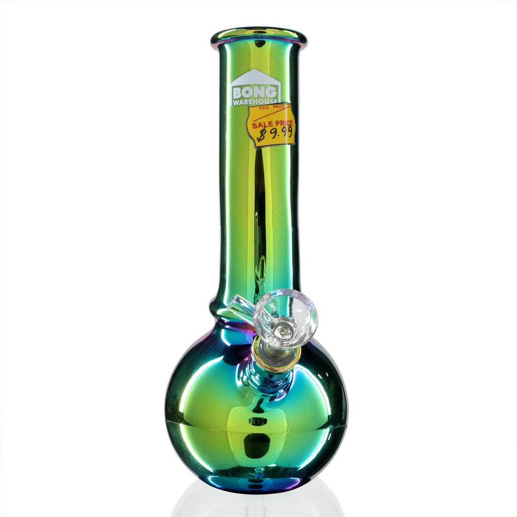 $9.99 Bubble 18cm Glass Bong - Chrome front