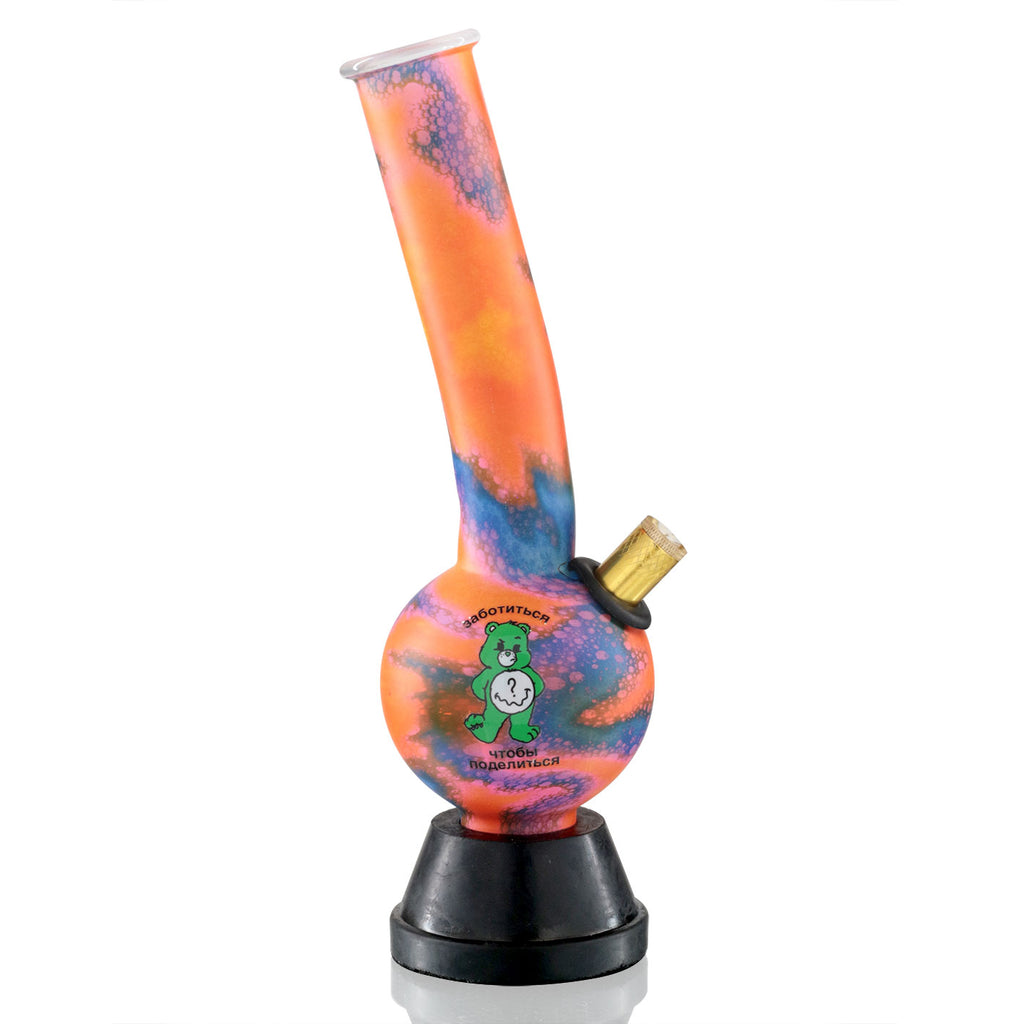 Tall Bubble 29cm Glass Bong - Orange Intensive are Bear right