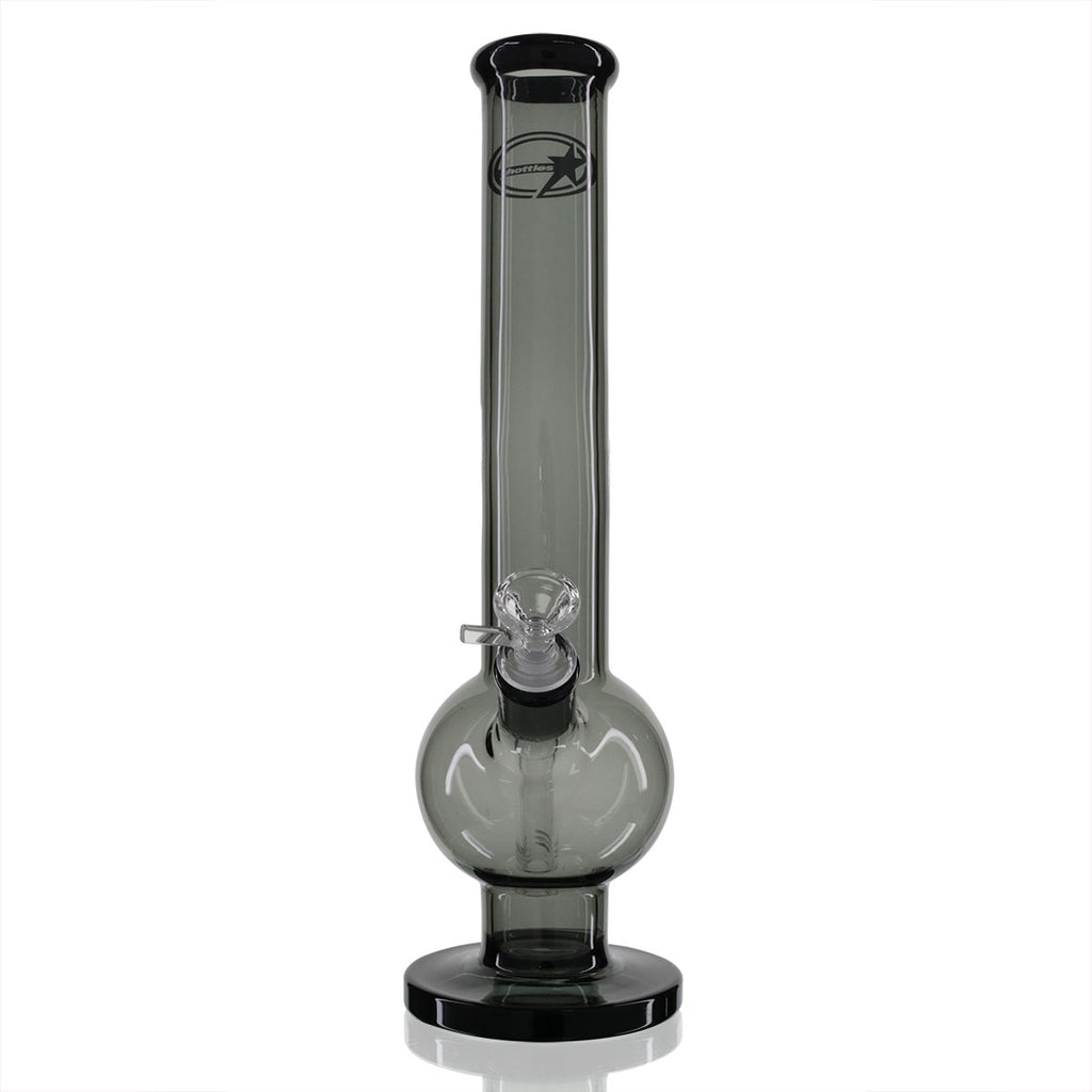 Shotties 33cm Glass Bent Bubble Bong  Smoke/Black front