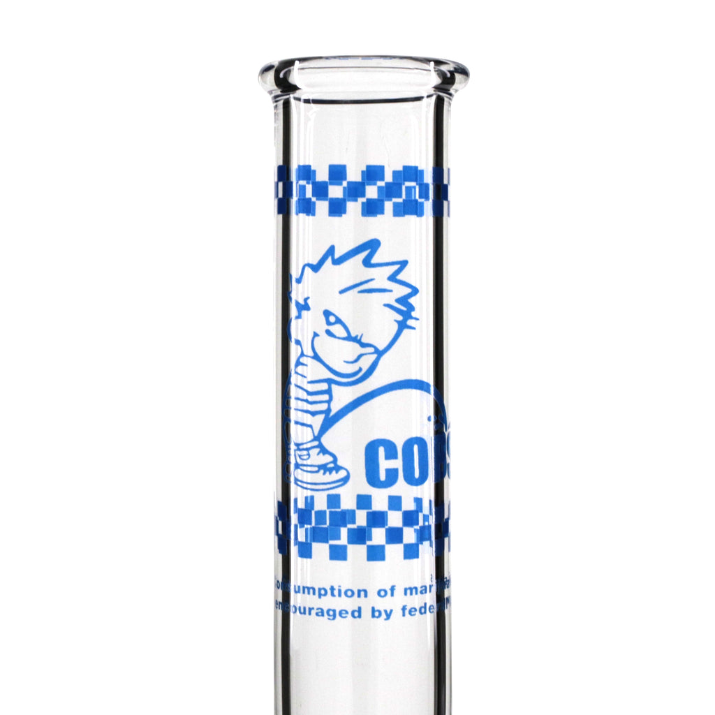 Bent Neck Beaker 27cm Glass Bong - Fuck The Police stem