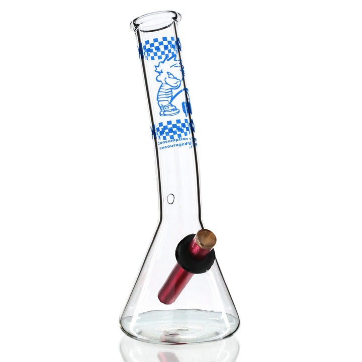 Bent Neck Beaker 27cm Glass Bong - Fuck The Police front