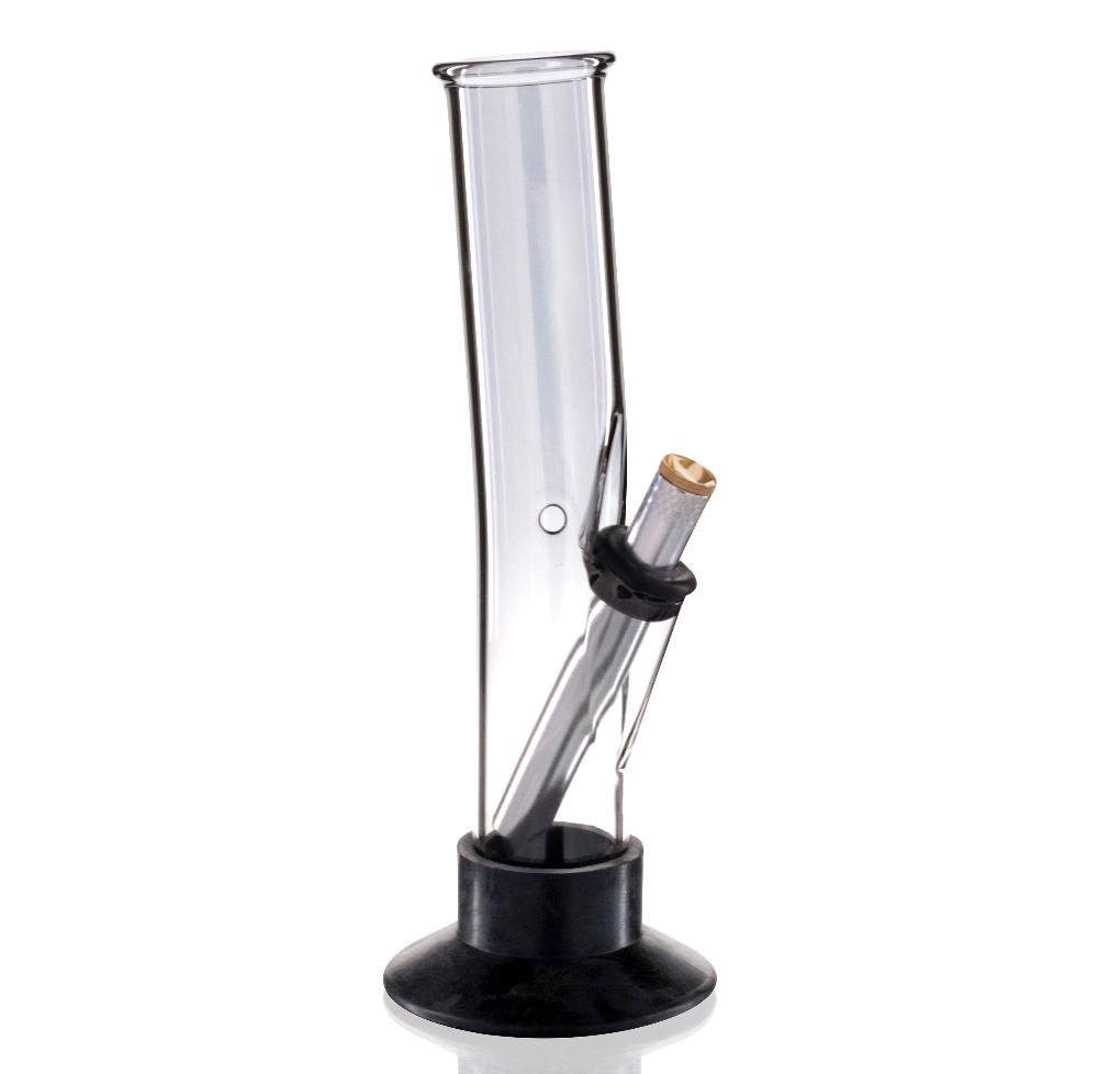 Bent Tube 24cm Glass Bong - Chrome Fade right side