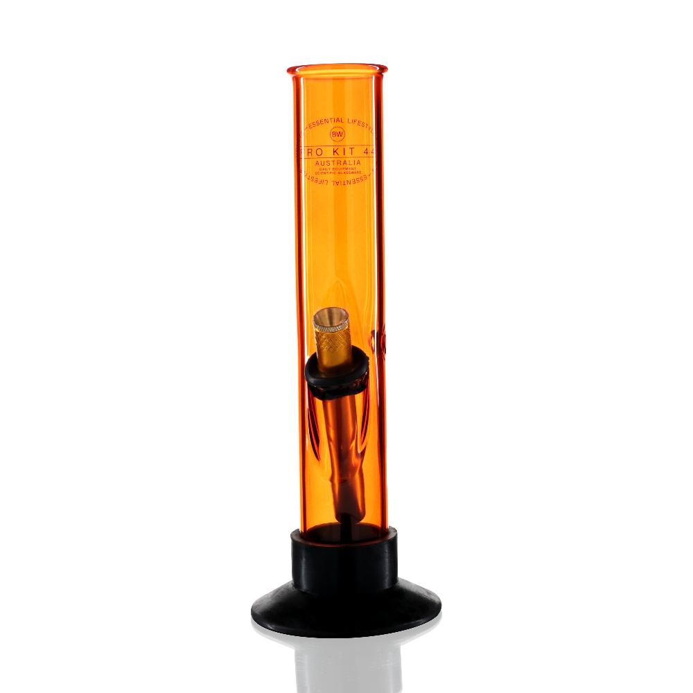 Bent Tube 24cm Glass Bong - Yellow Pro Kit front