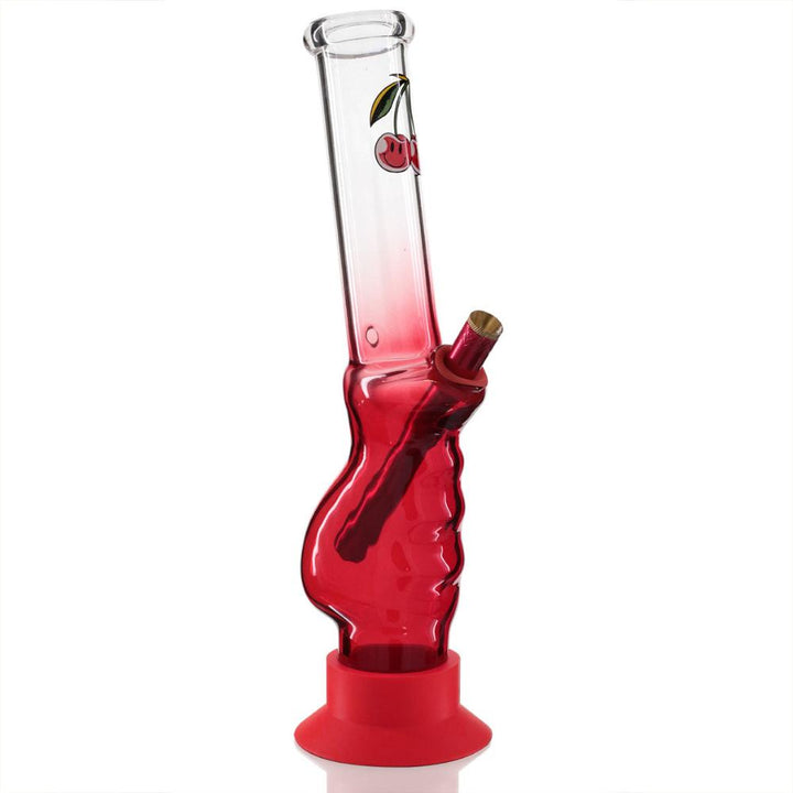 Large Gripper 33cm Glass Bong - Red Fade Cherry Bomb front