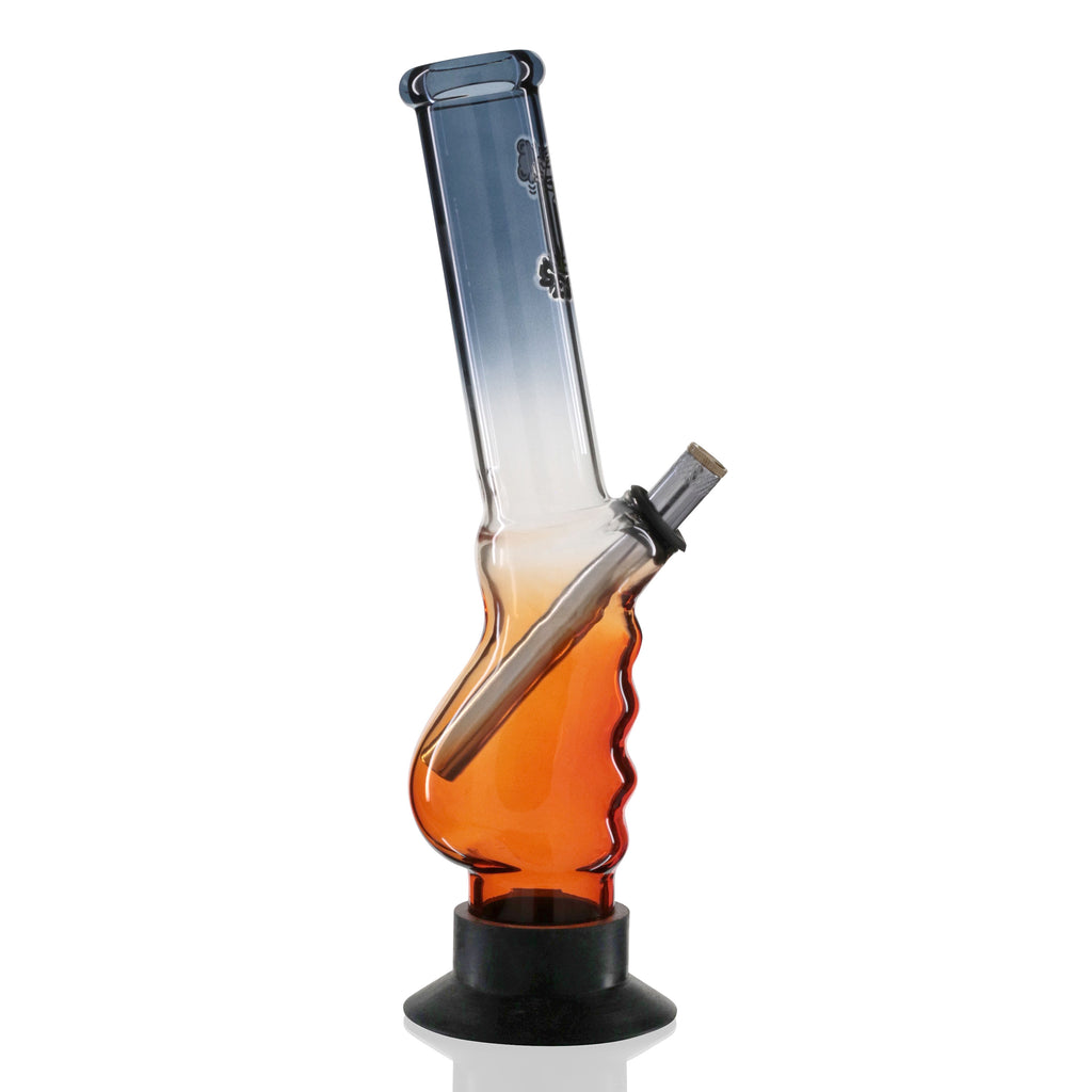 Large Gripper 33cm Glass Bong - Orange Blue Fade Sessions left side