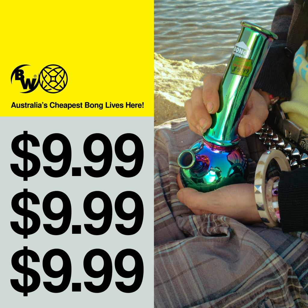 $9.99 Bubble 18cm Glass Bong - Chrome advert