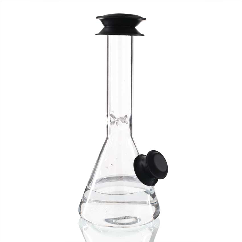 Glass Bong Cleaning Caps 3 pack - Black in use