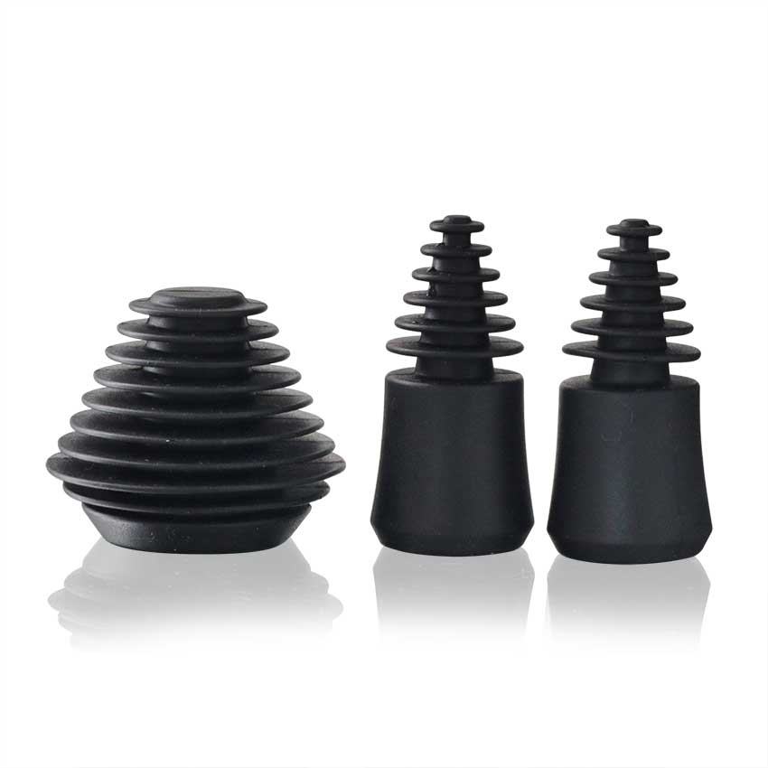 Glass Bong Cleaning Plugs 3 pack - Black