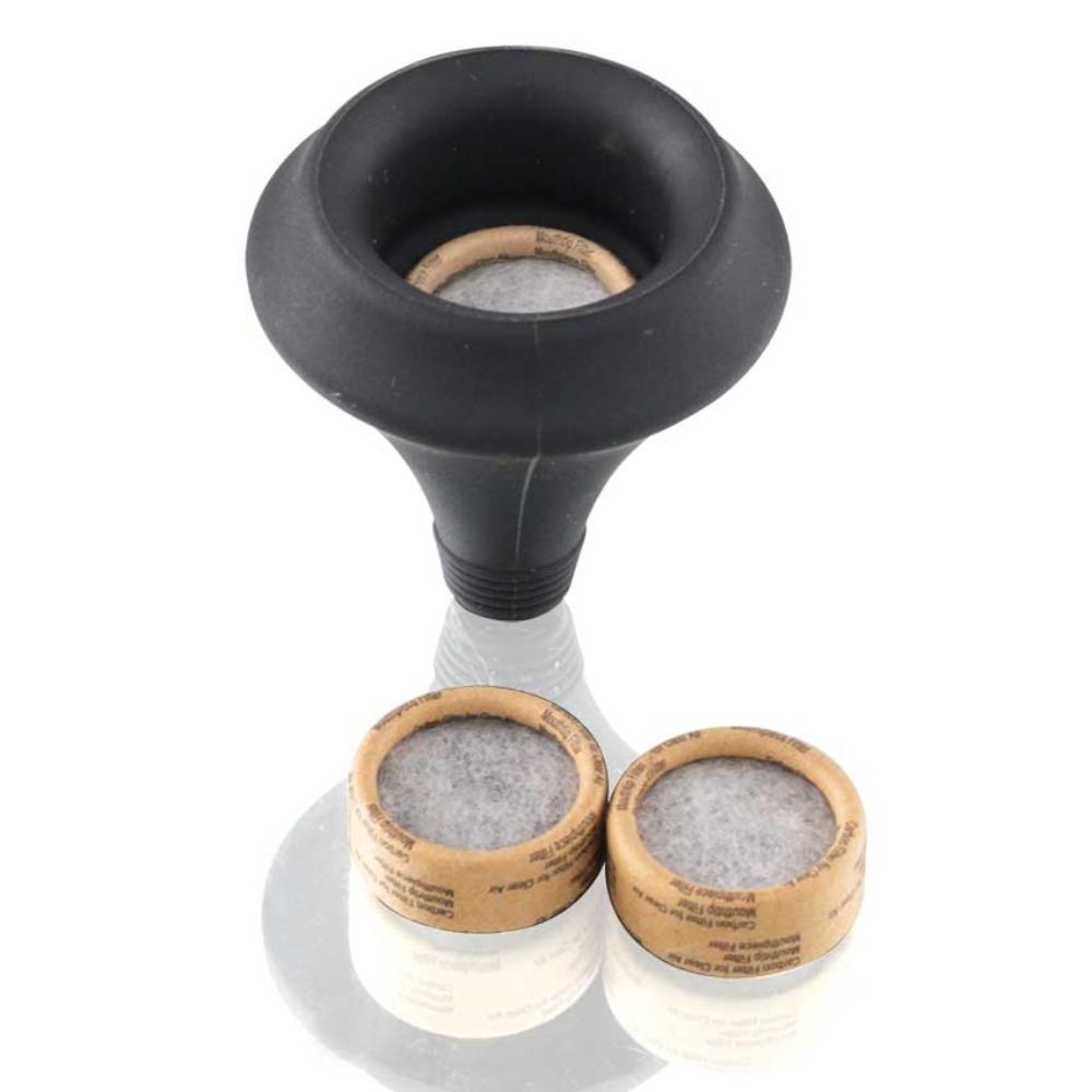 Silicone Mouth piece and filter kit - Black with 2 pack carbon filters