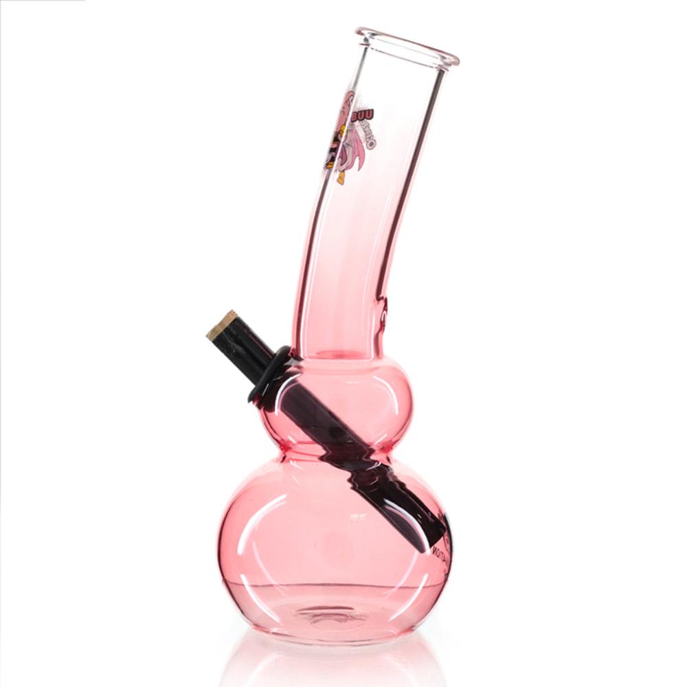 Double Bubble 26cm Glass Bong - Pink Fade Buu left side