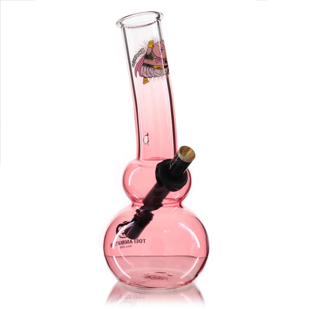 Double Bubble 26cm Glass Bong - Pink Fade Buu right front