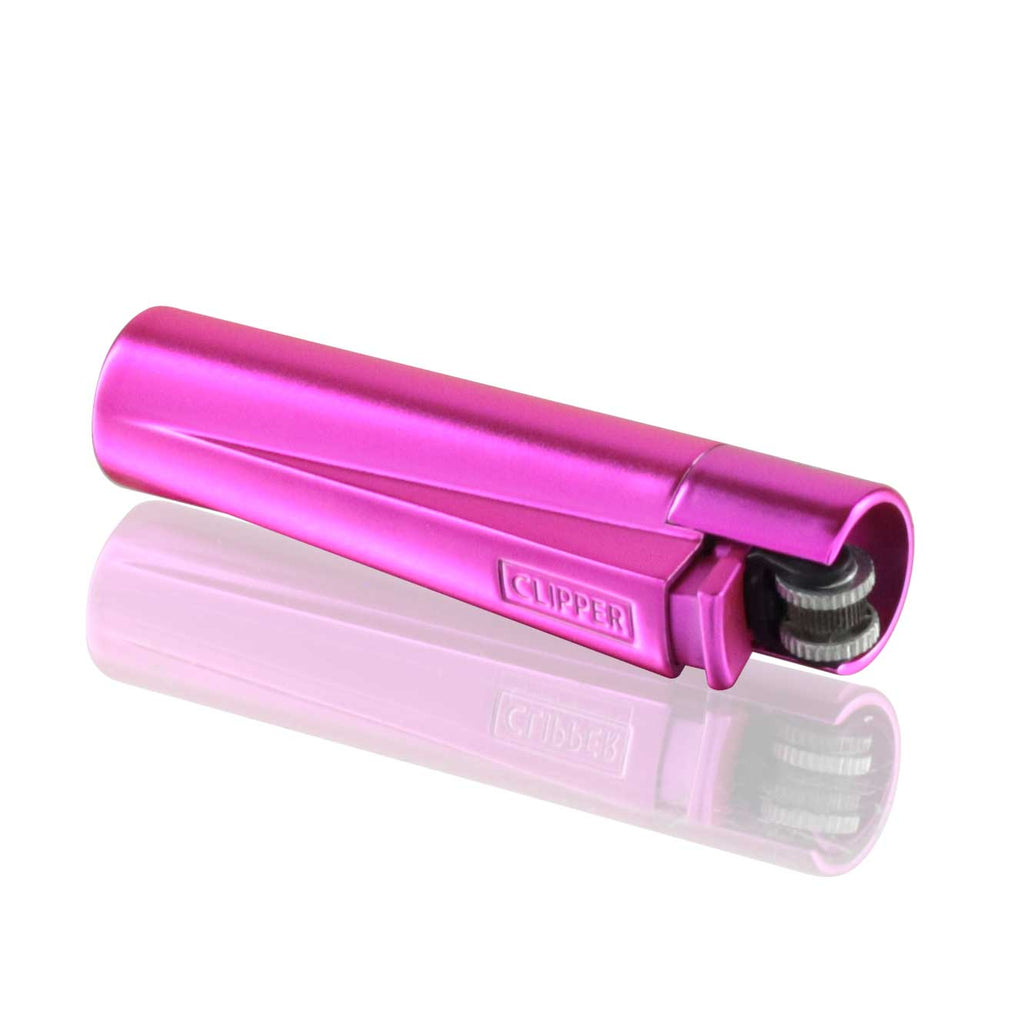 Clipper - Large Metal Refillable Lighter - Pink/Fuchsia