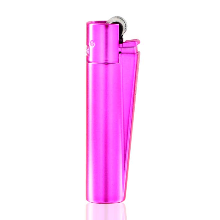 Clipper - Large Metal Refillable Lighter - Pink/Fuchsia