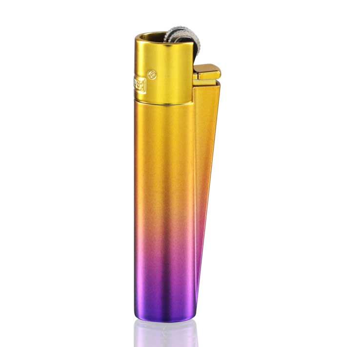 Clipper - Large Metal Refillable Lighter - Purple/Pansy