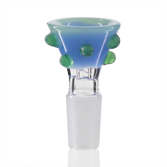 Lucky Goat - Glass Cone Piece (Bowl) 14mm Male - Blue/Teal Bubbler