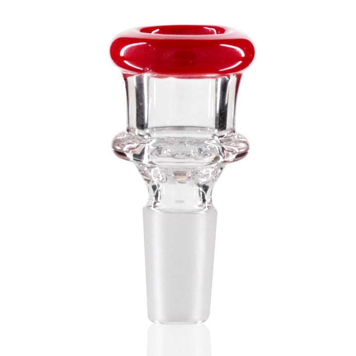 Lucky Goat - Glass Cone Piece (Bowl) 14mm Male - Clear/Red Rim