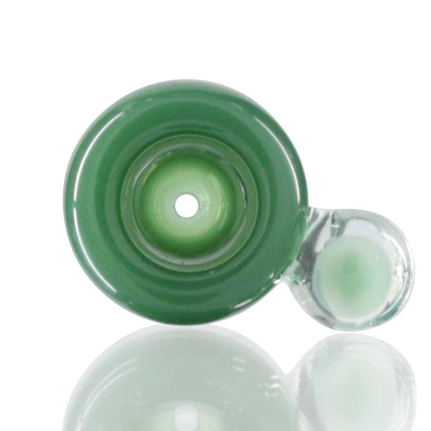 Lucky Goat - Glass Cone Piece (Bowl) 14mm Male - Green Handle top