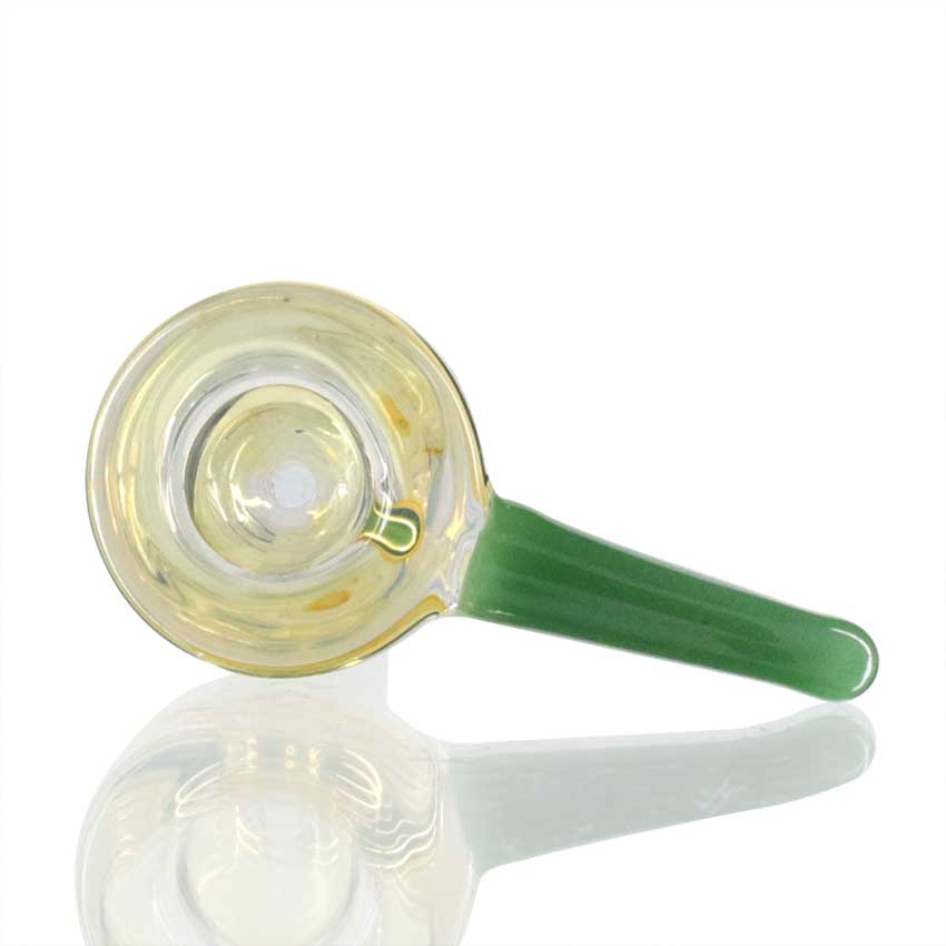 Lucky Goat - Glass Cone Piece (Bowl) 14mm Male - Clear/Green Horn top