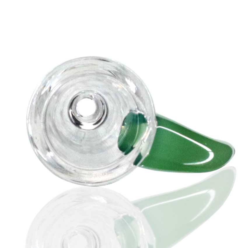 Lucky Goat - Glass Cone Piece (Bowl) 14mm Male - Clear/Green Horn top