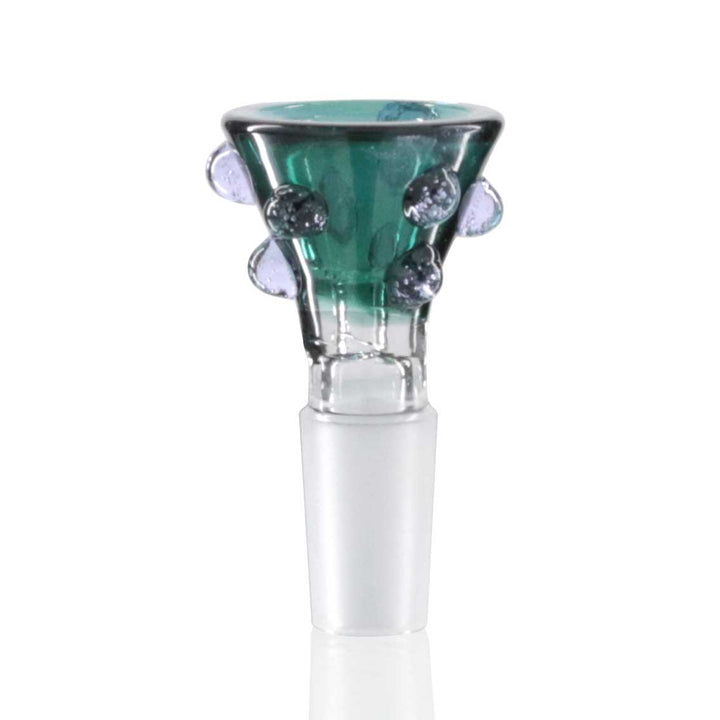 Lucky Goat - Glass Cone Piece (Bowl) 14mm Male - Teal/Purple Bubbler