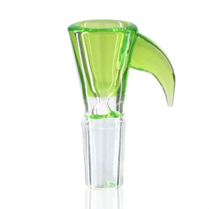 Lucky Goat - Glass Cone Piece (Bowl) 14mm Male - Fluro Green Horn