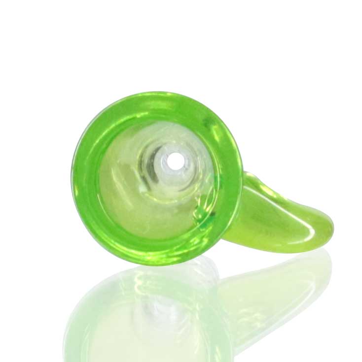 Lucky Goat - Glass Cone Piece (Bowl) 14mm Male - Fluro Green Horn top