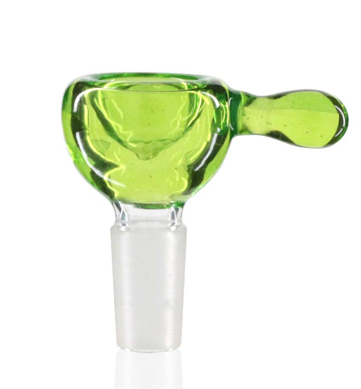 Lucky Goat - Glass Cone Piece (Bowl) 14mm Male - Fluro Green Handle