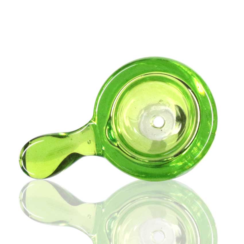 Lucky Goat - Glass Cone Piece (Bowl) 14mm Male - Fluro Green Handle