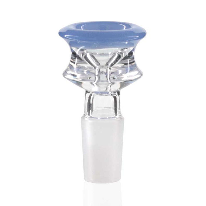 Lucky Goat - Glass Cone Piece (Bowl) 14mm Male - Clear/Blue Rim