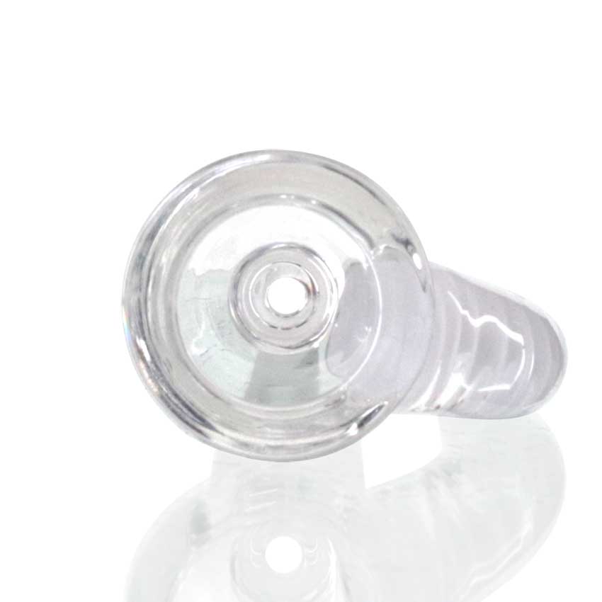 Lucky Goat - Glass Cone Piece (Bowl) 14mm Male - Clear/White Horn top