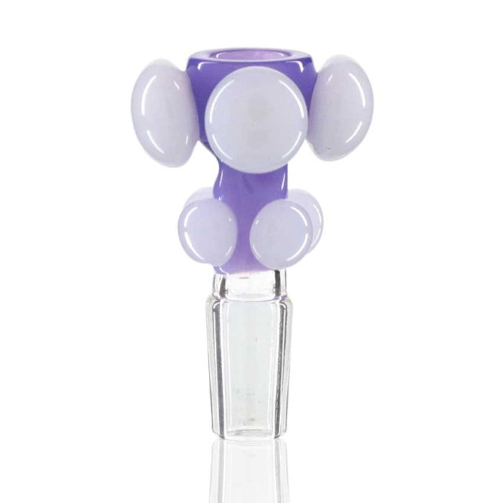 Lucky Goat - Glass Cone Piece (Bowl) 14mm Male - Purple/White Bubbler 