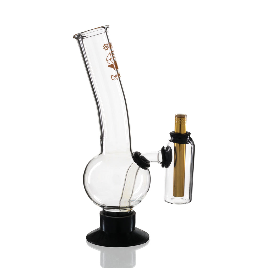 Double Chamber 30cm Glass Bong - Capitol Glass Clear left side