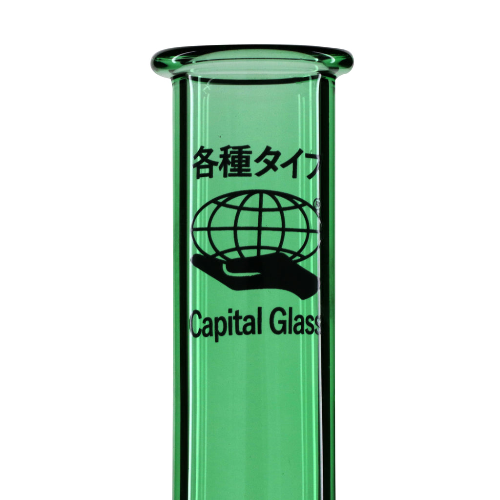 Double Chamber 30cm Glass Bong - Capitol Glass Green stem