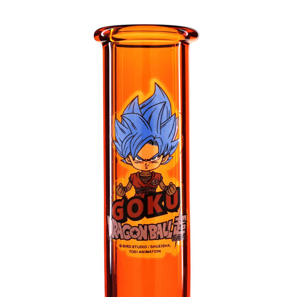 Double Chamber 30cm Glass Bong - Orange Goku artwork stem