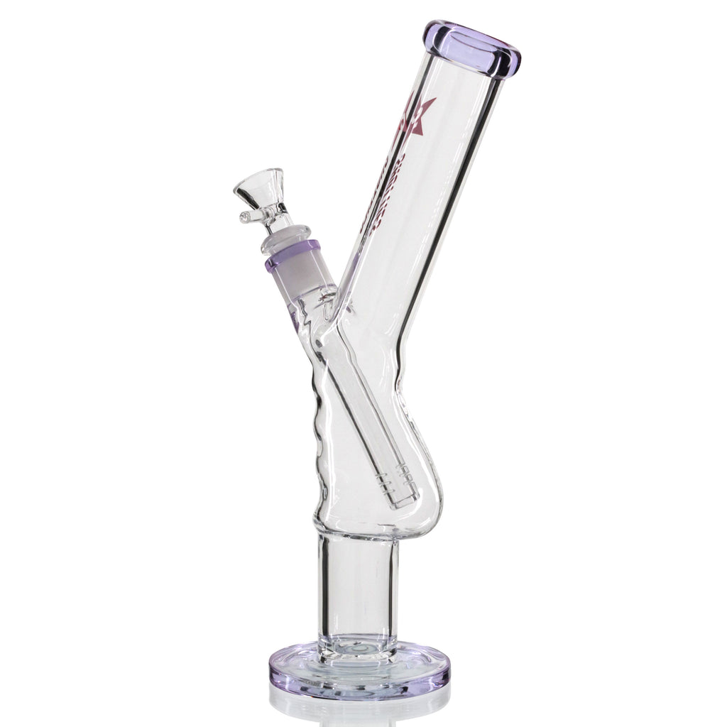 Shotties 33cm Glass Gripper Bong - Clear/Purple left