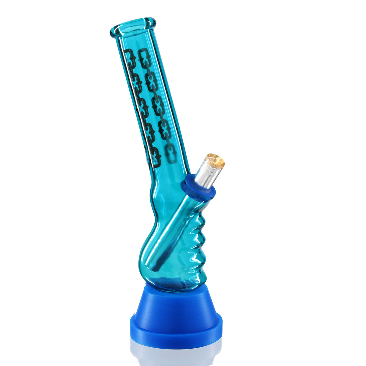 Mini Glass 20cm Gripper Bong - Blue Hard Chain | Bong Warehouse