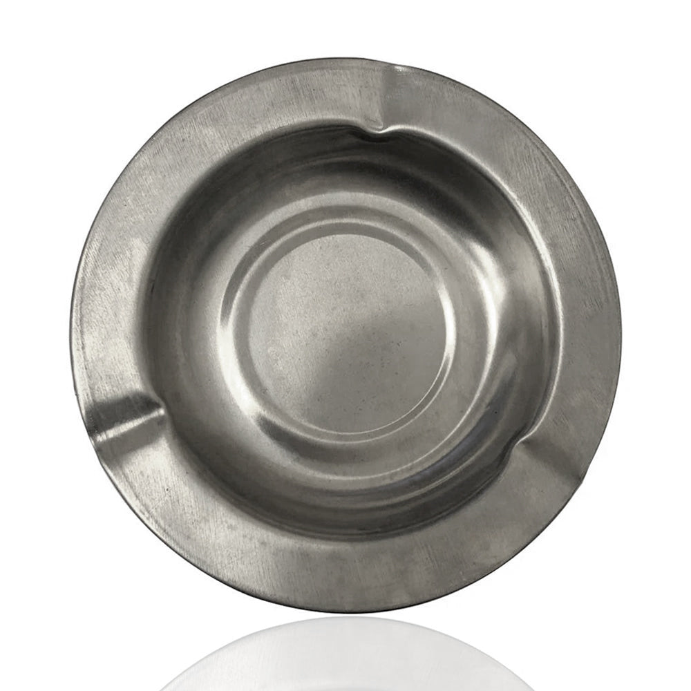 Metal 12cm Brushed Silver Finish Ash tray