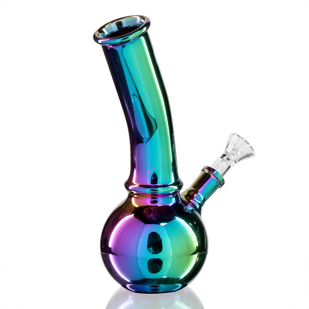 $9.99 Bubble 18cm Glass Bong - Chrome side