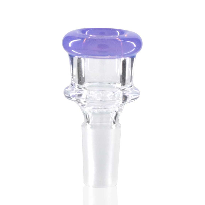 Lucky Goat - Glass Cone Piece (Bowl) 14mm Male - Clear/Purple Rim