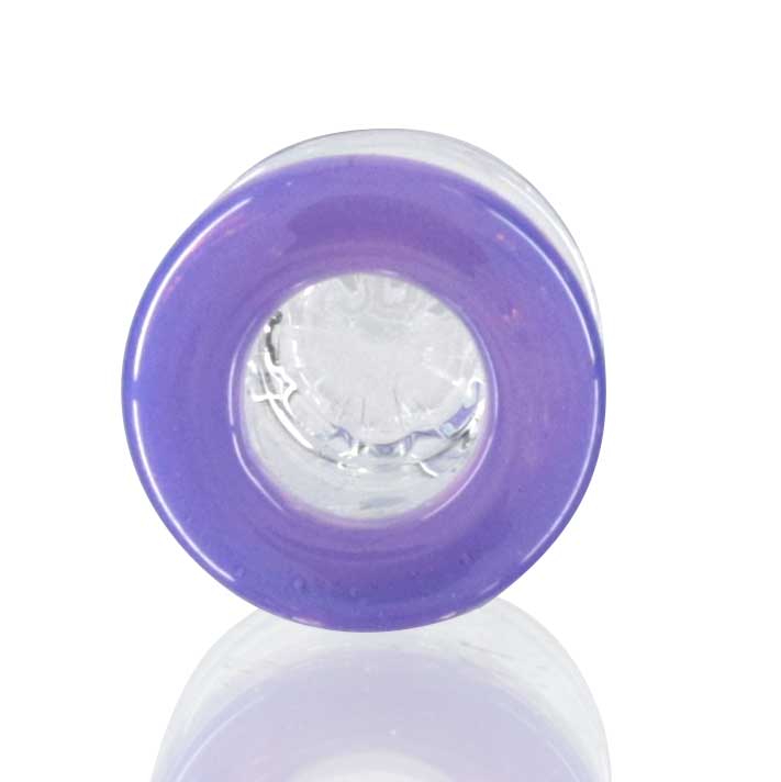 Lucky Goat - Glass Cone Piece (Bowl) 14mm Male - Clear/Purple Rim top