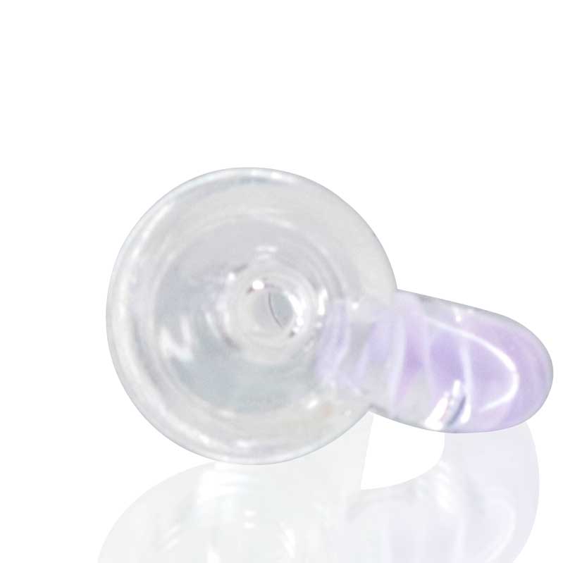 Lucky Goat - Glass Cone Piece (Bowl) 14mm Male - Clear/Purple Wing top