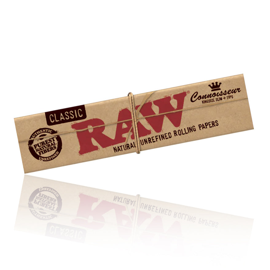 RAW - Classic King Size Slim Joint Rolling Papers and Tips