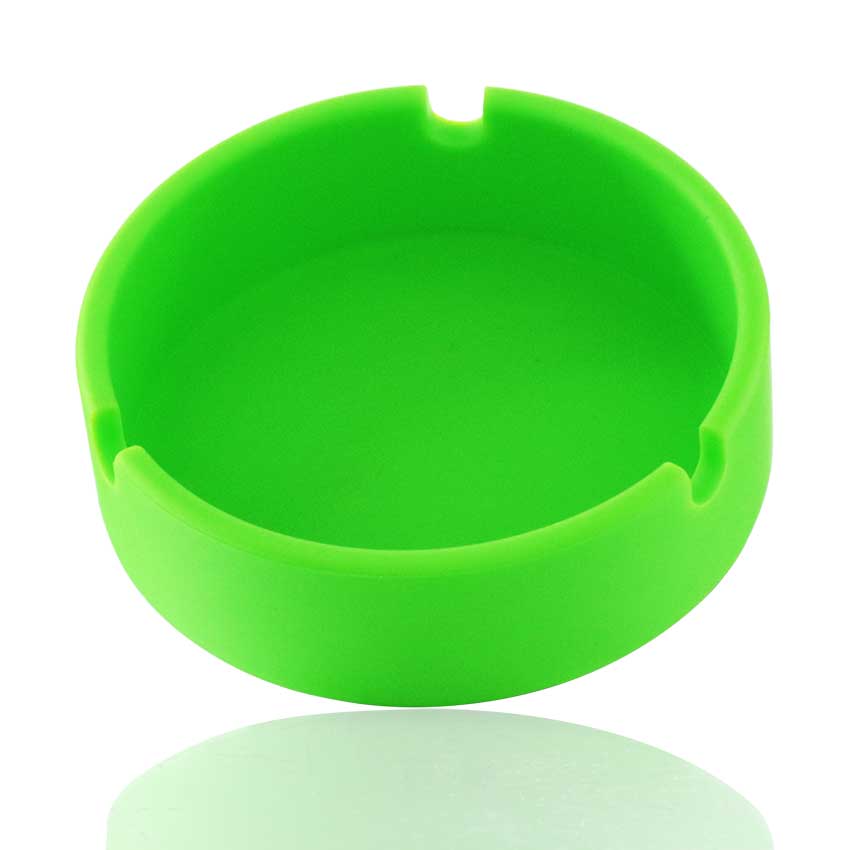 Bong Warehouse - Round Silicone Ash tray - Green side