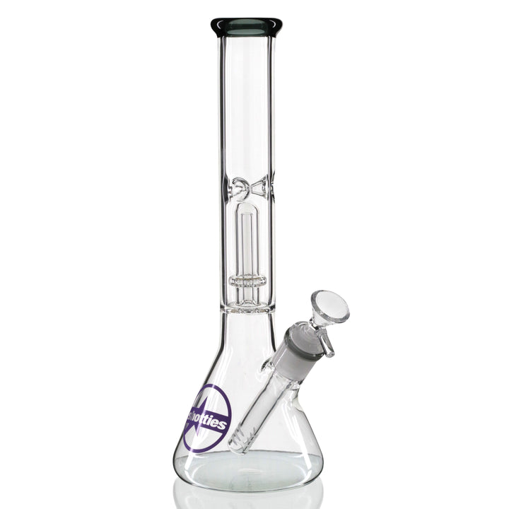 Shotties 30cm Single Fountain Glasss Beaker Bong -Clear/Smoke front