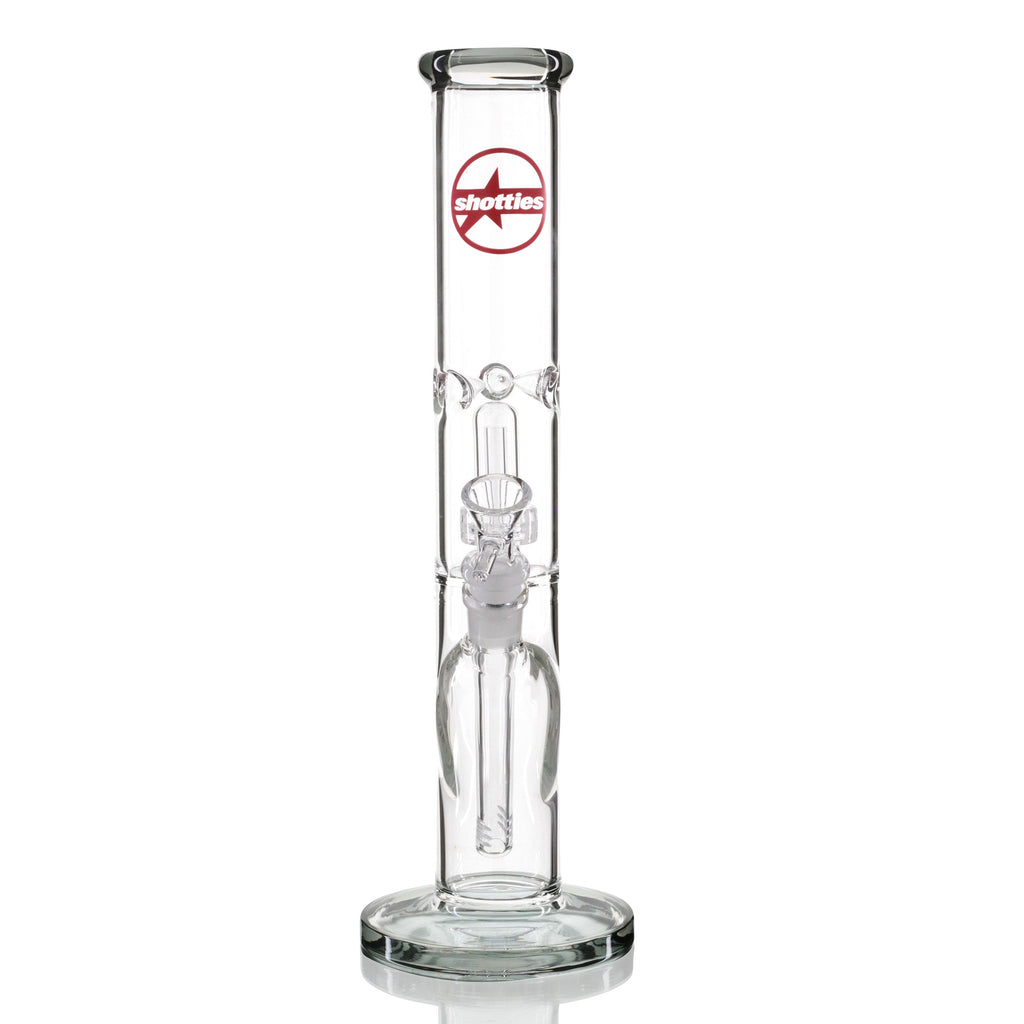 Shotties 35cm Glass Slit Diffuser Pillar Bong - Clear/Smoke front