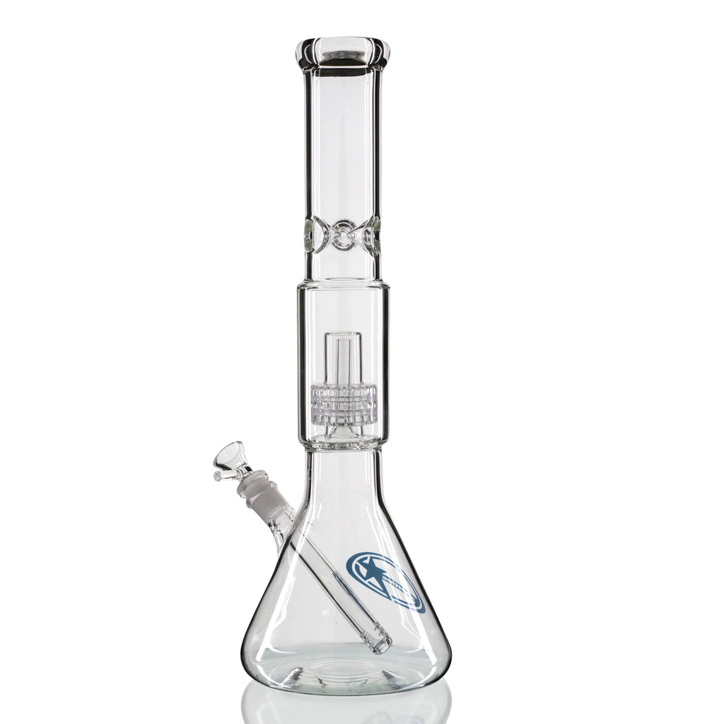 Shotties 40cm Glass Slit Fountain Beaker Bong - Clear left