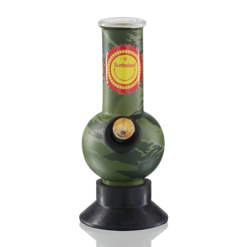 Mini Bubble 17cm Glass Bong - Camo Sunbaked front