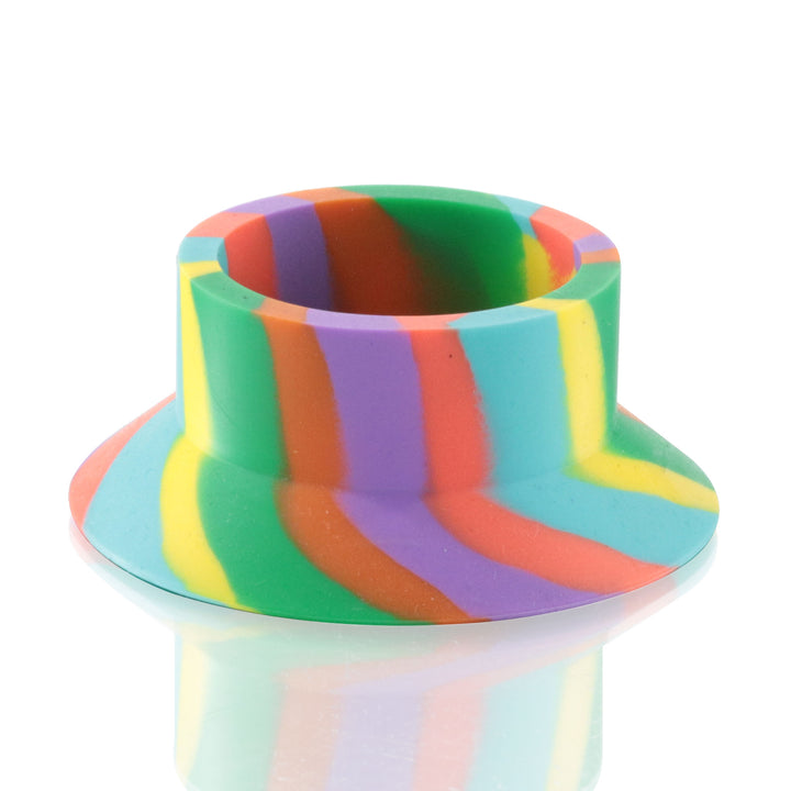 Glass Bong Rubber Stopper Large Base - Rainbow Swirl