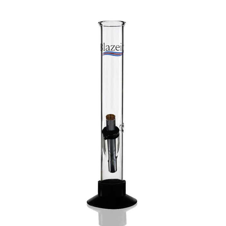 Large Tube 33cm Glass Bong - Clear Blaze it front